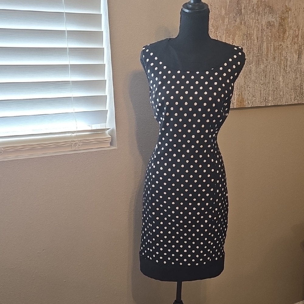 Dress Barn Black and White Polka Dot Mini Dress